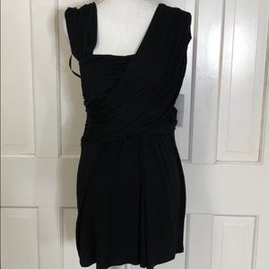 NWT Ella Moss Black Draped Wrap Tunic Top